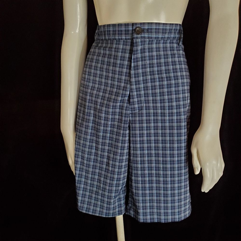 Chaps Blue & White Plaid Shorts (36)